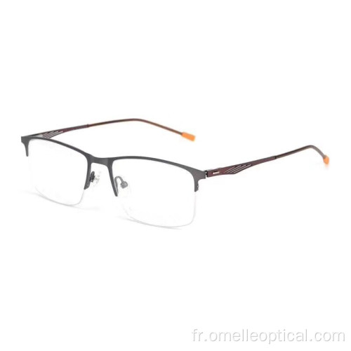 Lunettes optiques demi-monture carrées pour homme